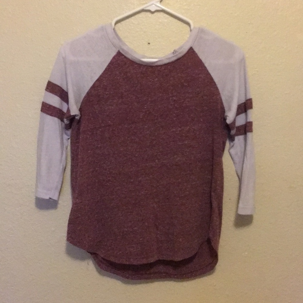 Pink and white baseball tee